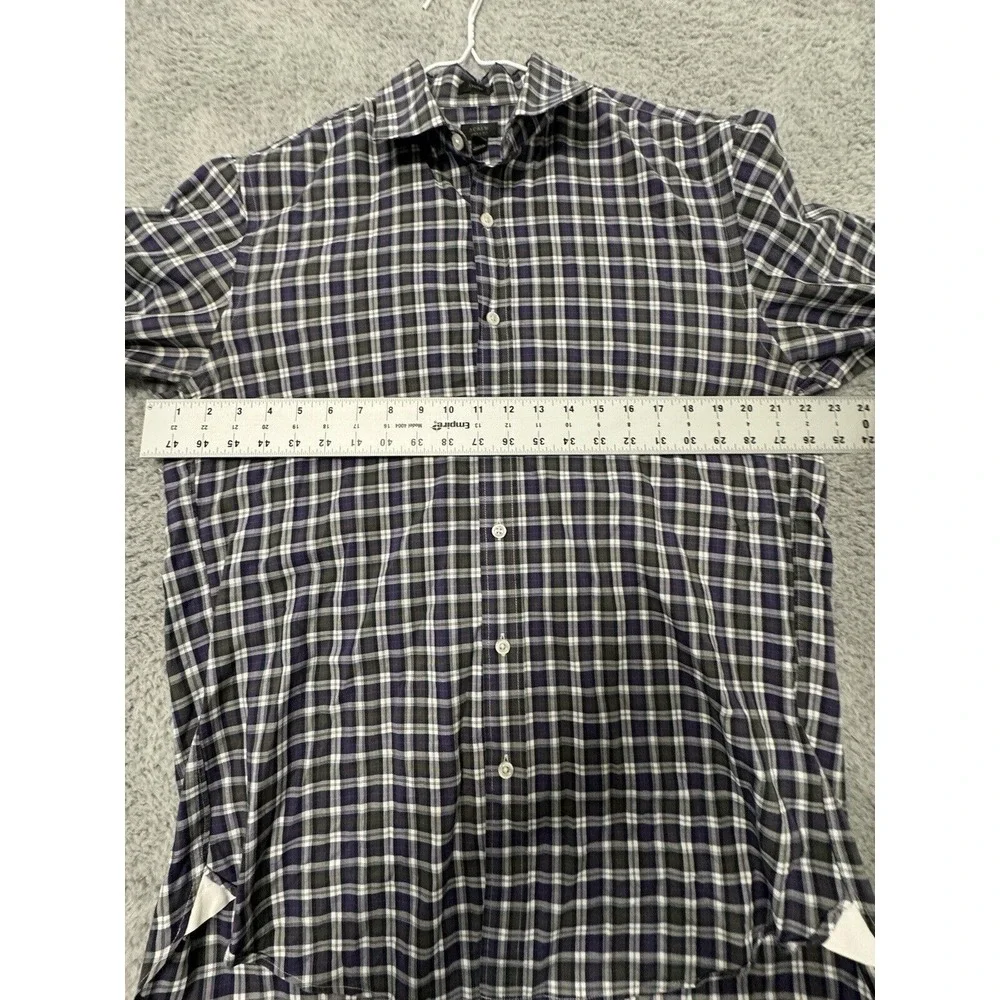 J. Crew Shirt Men's M Plaid Button‎ Down Long Sleeve Crosby 120's 2-ply Cotton